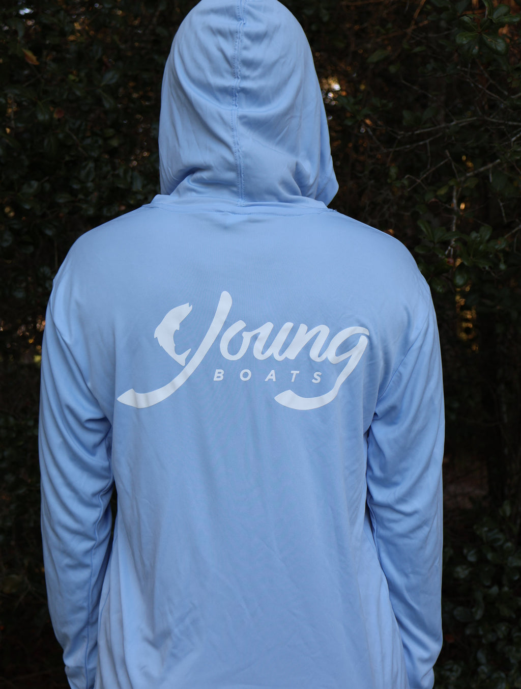 Sky Blue/White Hooded Long Sleeve Performance
