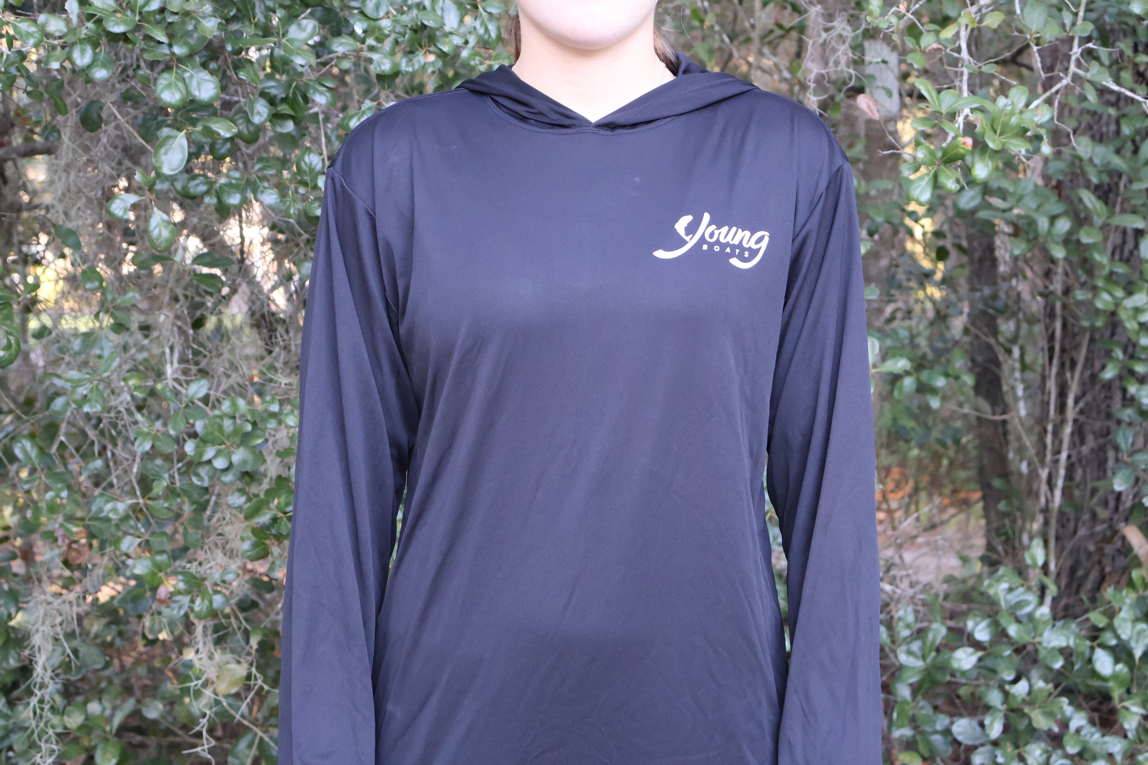 Black/White Y34 Hooded Long Sleeve Performance