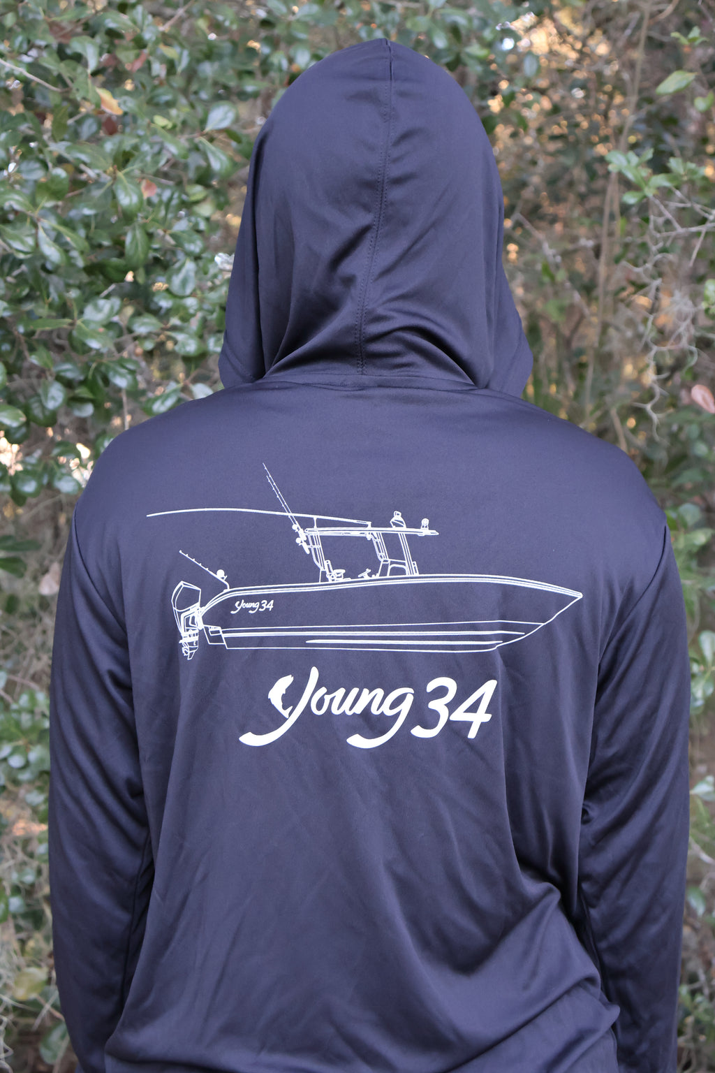 Black/White Y34 Hooded Long Sleeve Performance
