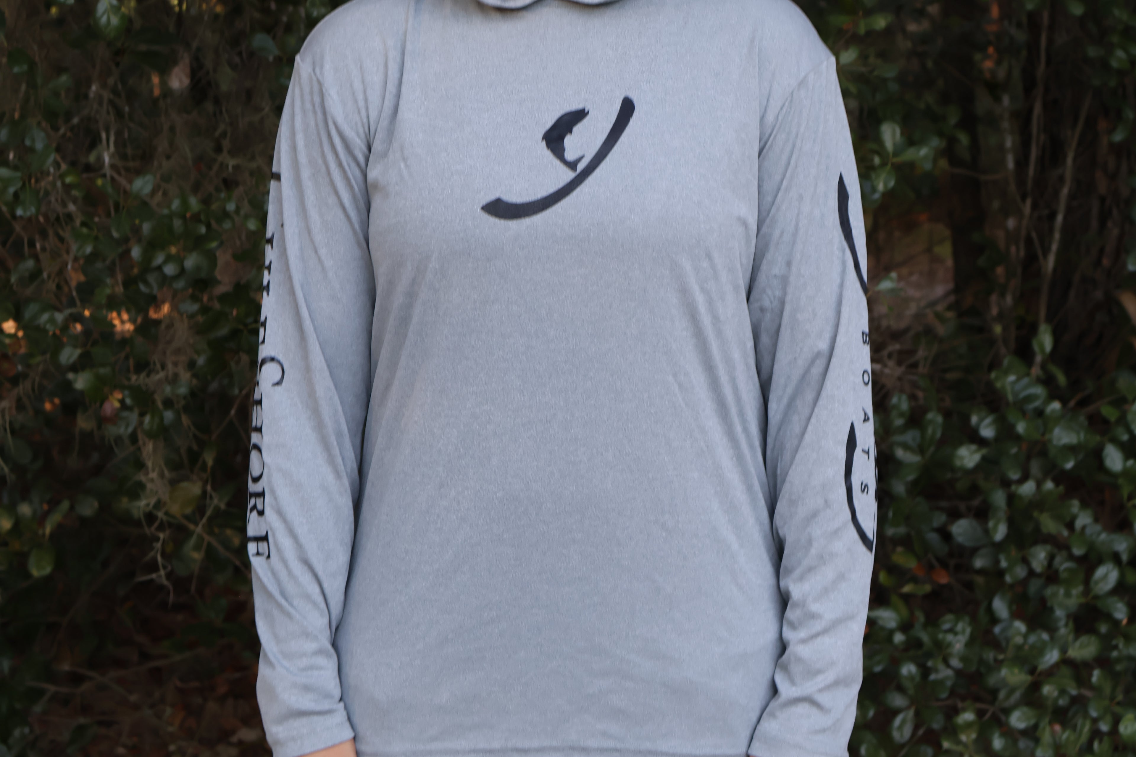 Light Grey/Black Hooded Long Sleeve Performance