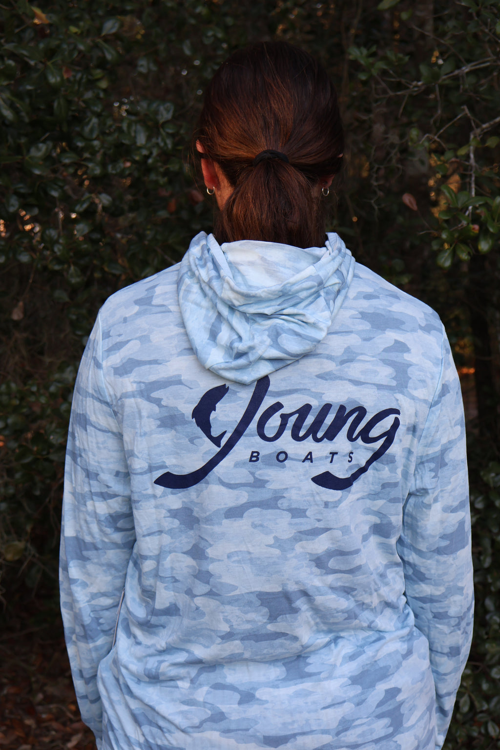 Blue Camo Hooded Long Sleeve Free-Fly