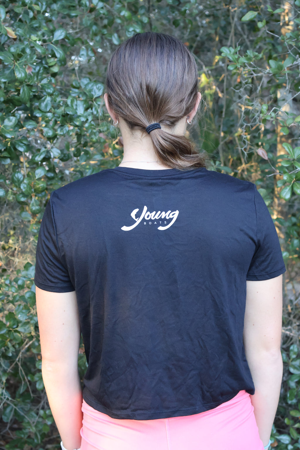 Women's Black/White Grouper Cropped Short Sleeve