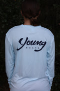Ice Blue/Navy Long Sleeve Performance